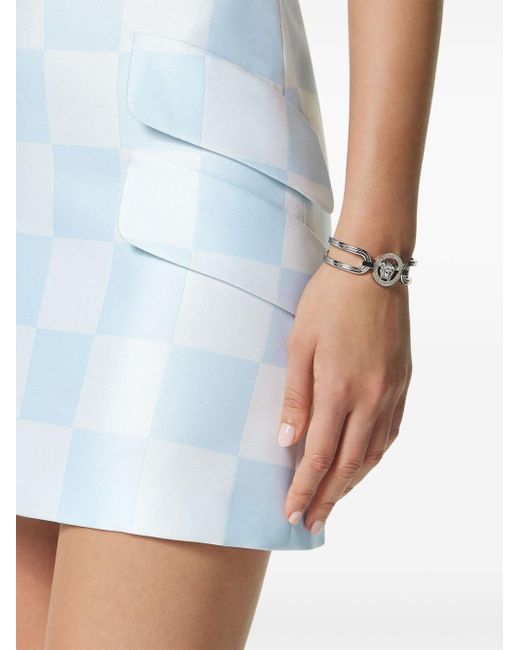 Versace Geruite Mini-rok in het Blue