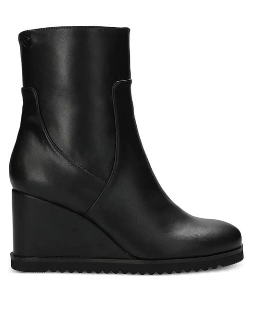 Mexx Black Wedge Zip Boots