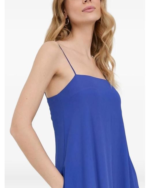 Liviana Conti Blue Square-Neck Midi Dress