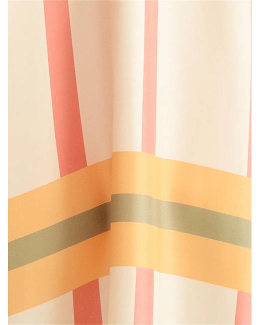 Eres White Ice Striped V-Neck Beach Dress