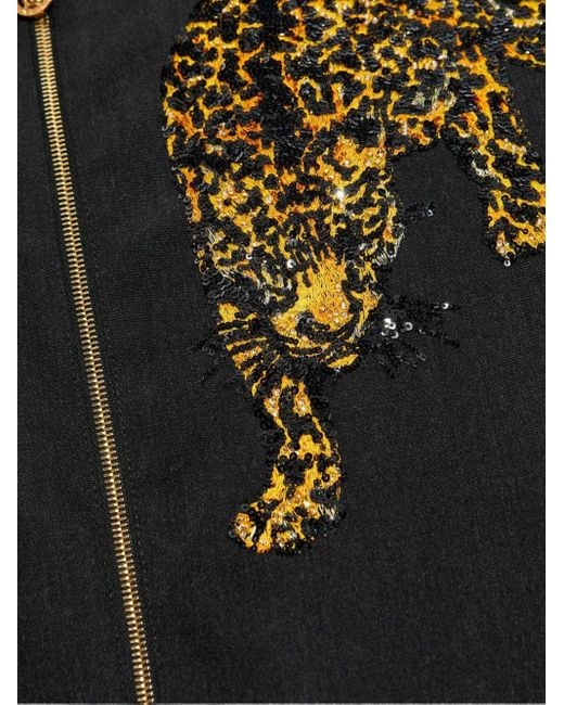 メンズ Versace Animal-print Zip-up Jacket Black