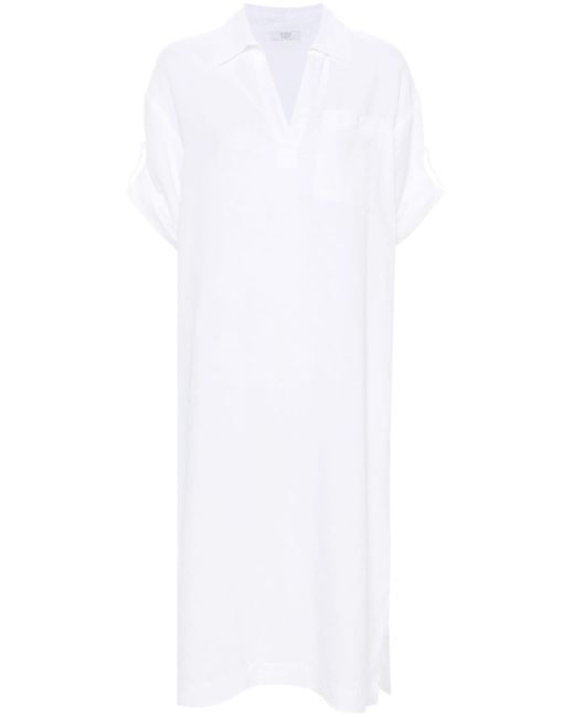 Peserico White Linen Polo Dress