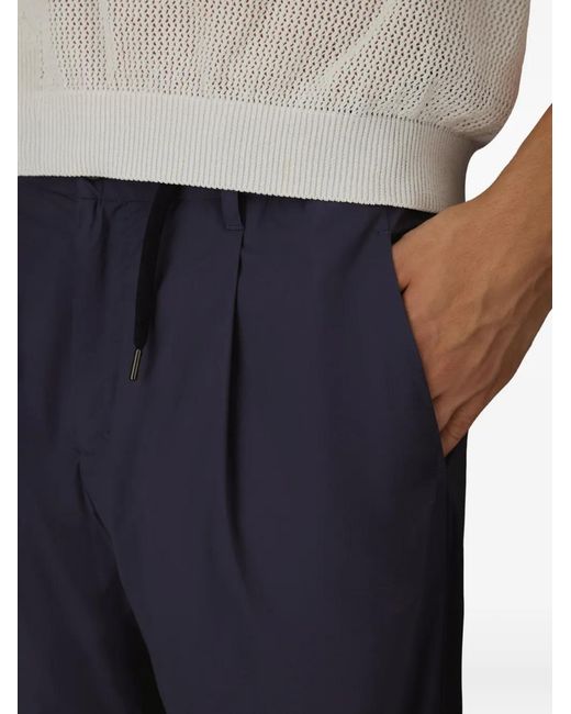 Herno Blue Drawstring-Waist Tapered Trousers for men