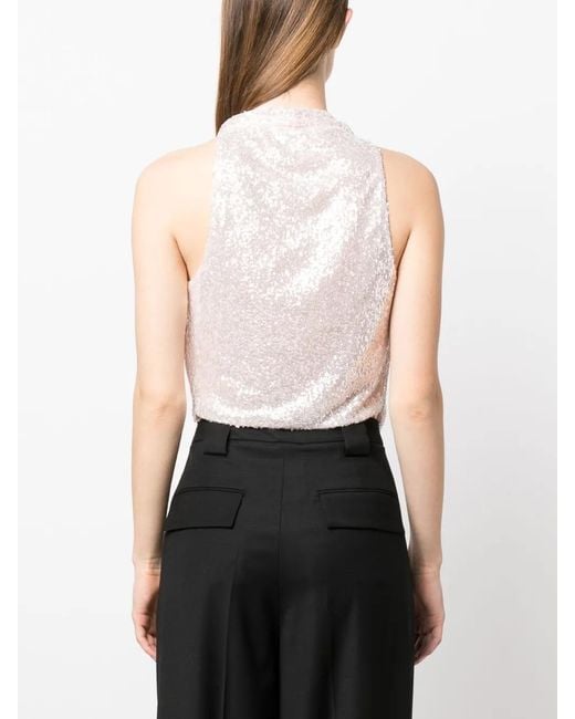 Haut Drapé À Sequins Genny en coloris White