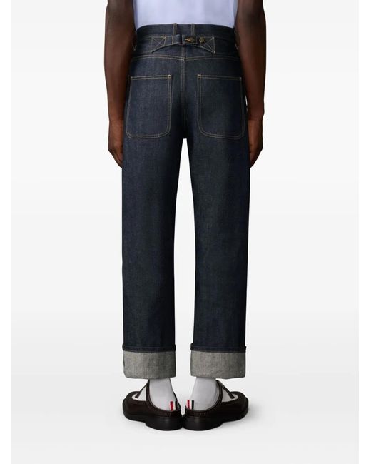 Thom Browne Blue Cotton Denim Trouser for men