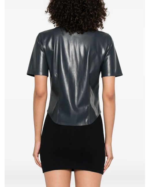 Nanushka Clare Blouse Met Korte Mouwen En Knopen in het Gray