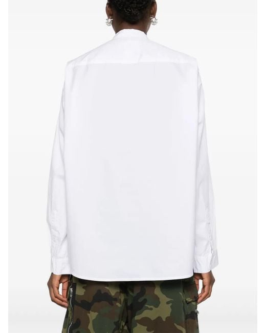 R13 White Buckle-Fastening Cotton Shirt