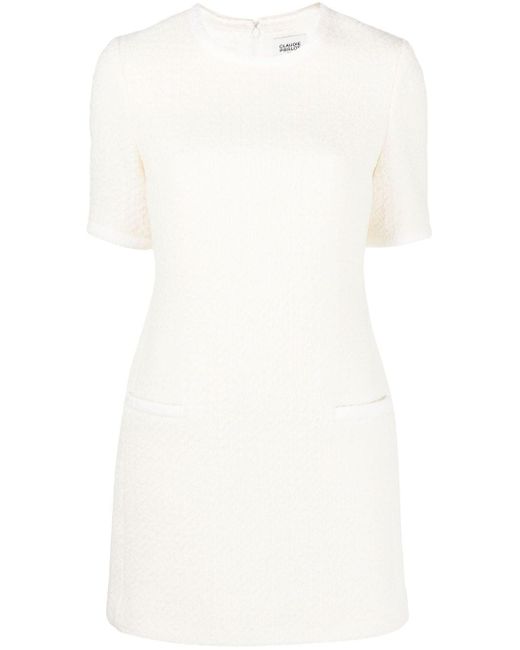 Claudie Pierlot Short-sleeved Tweed Suit Dress in White | Lyst Canada