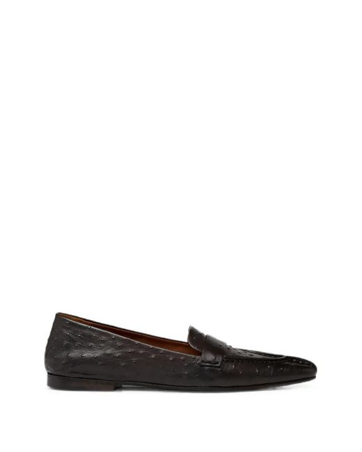 Marsèll White Ostrich-Effect Pointed-Toe Suede Loafers