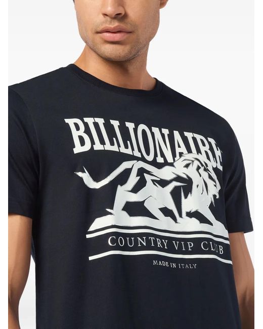 Billionaire Black Logo-Print Round-Neck T-Shirt for men