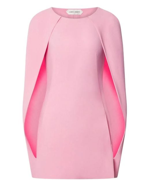 Alberta Ferretti ケープスリーブ ミニドレス Pink