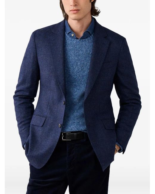 Hackett Blue Single-Breasted Blazer for men