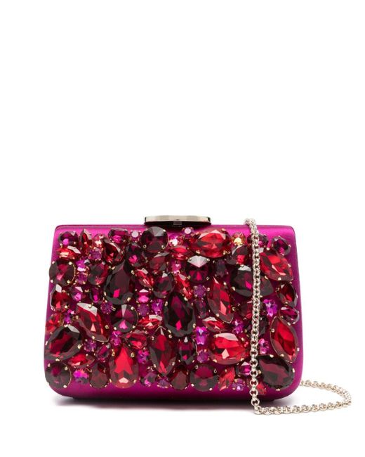 Giambattista Valli Red Crystal-embellished Clutch Bag