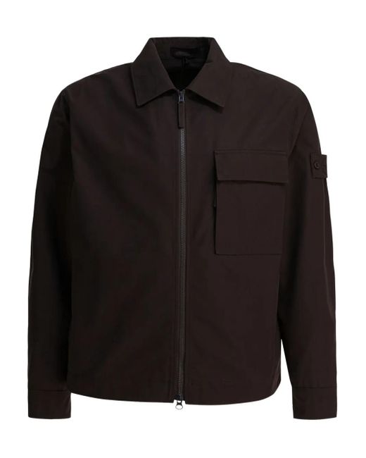 メンズ Stone Island ジップアップ シャツジャケット Black