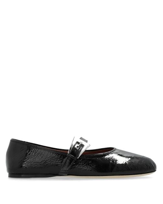 Paris Texas Black Sveva Ballerina Shoes