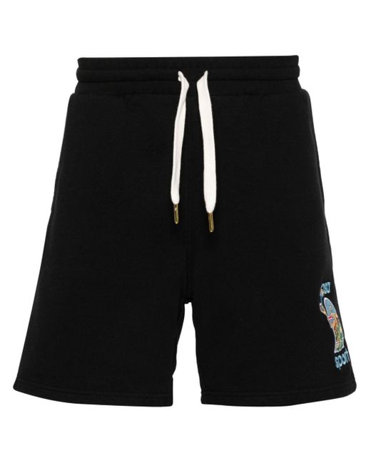 Casablancabrand Black Le Jeu Track Shorts for men