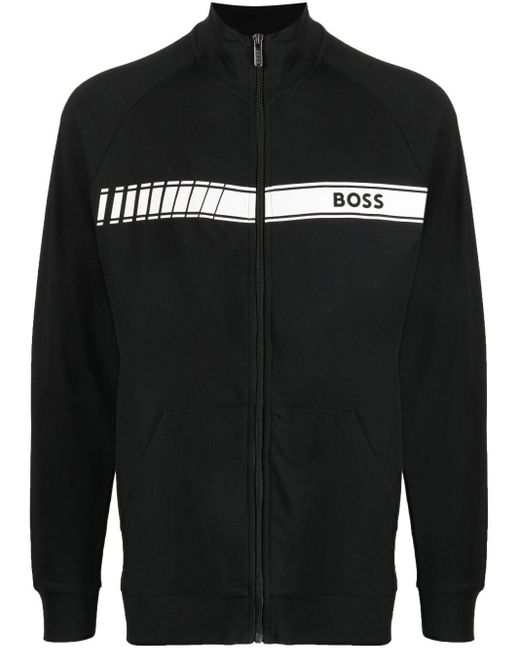 BOSS by HUGO BOSS Jacke mit Logo-Print in Schwarz für Herren | Lyst DE
