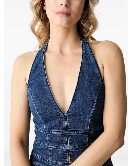 Guess Blue Halterneck Jumpsuit