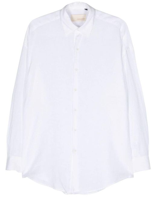 Costumein White Linen Shirt for men