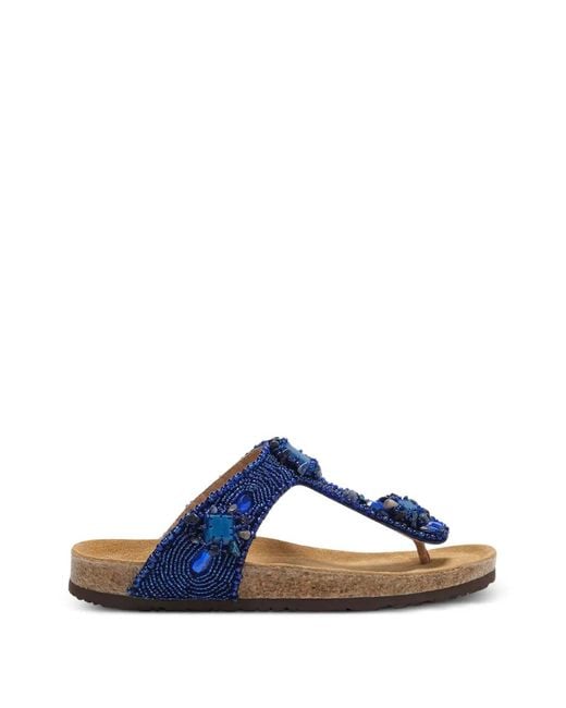 Maliparmi Blue Glamour Infrabijoux Bead-Embellished Sandals