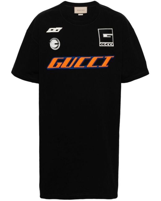 Camiseta con logo estampado Gucci de color Black