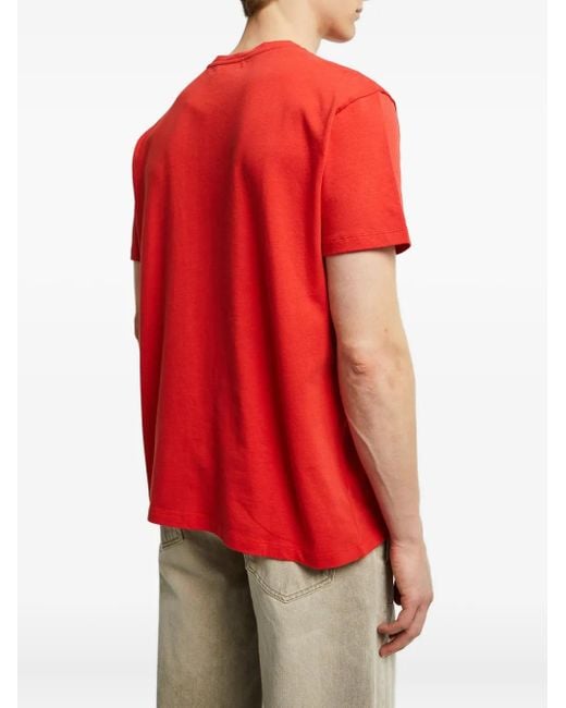 Paloma Wool Red Slogan-Print Organic-Cotton T-Shirt for men