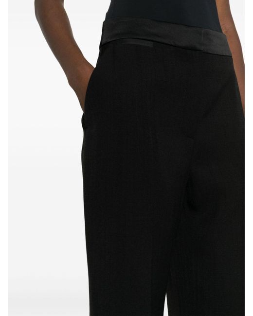 Casablancabrand Black Pressed-crease Long-length Straight-leg Trousers