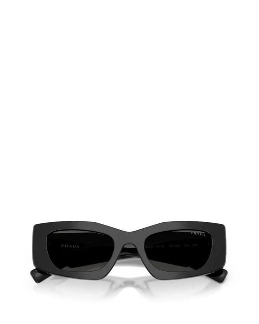 Prada Gray Geometric-Frame Sunglasses