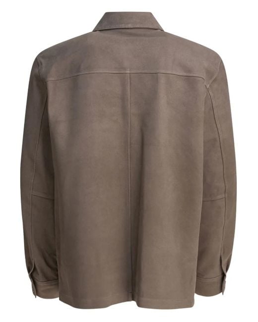 Vince Brown Button-Down Patch-Pocket Jacket for men