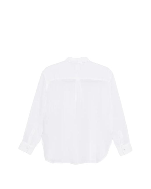 120% Lino White Long-Sleeve Linen Shirt