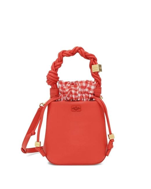 Borsa A Secchiello Bou Mini di Ganni in Red