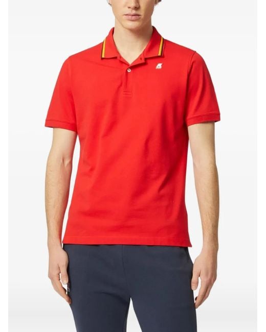 K-Way Red Tipped-Collar Polo Shirt for men