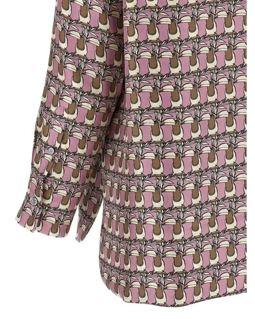 Max Mara Pink Hemd Mit Geometrischem Print