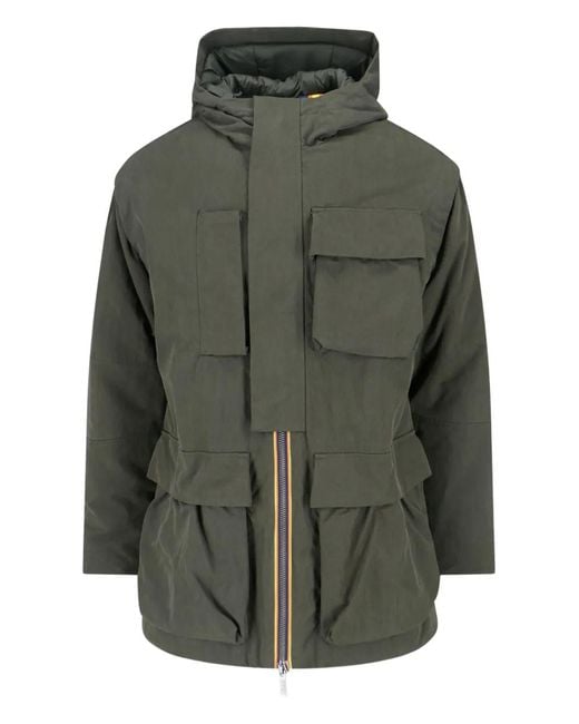 K-Way Green Hooded Pocket Jacket for men