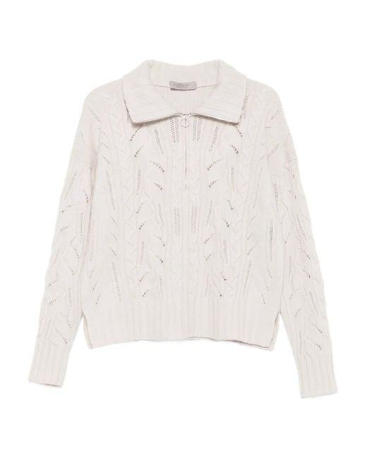 Maglione Con Mezza Zip di D.exterior in White