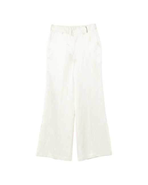 Panicale White Flat-Front Trousers