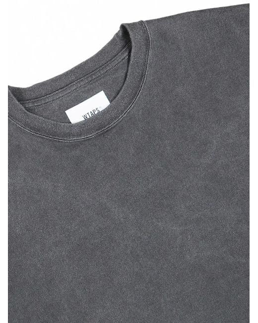 (w)taps Gray Sign-Od Logo-Patch Sweatshirt for men