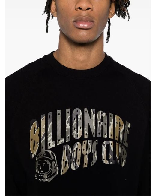 BBCICECREAM Black Camouflage Arch Logo Crewneck Sweatshirt for men