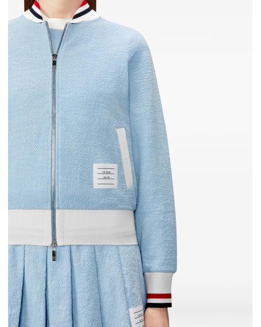 Thom Browne Blue Rwb-Stripe Bomber Jacket