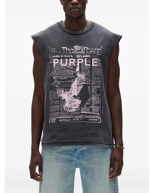 メンズ Purple Brand Good News ノースリーブトップ Black