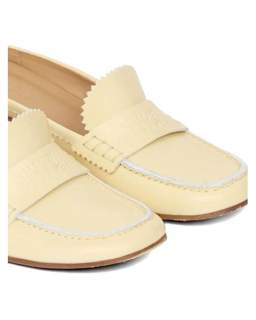 MM6 by Maison Margiela Natural Swing Toe Leather Loafers