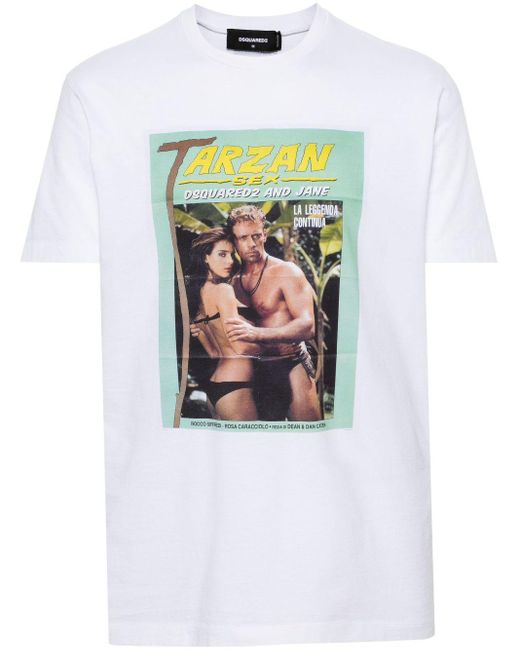 DSquared² T-Shirt mit Foto-Print in White für Herren