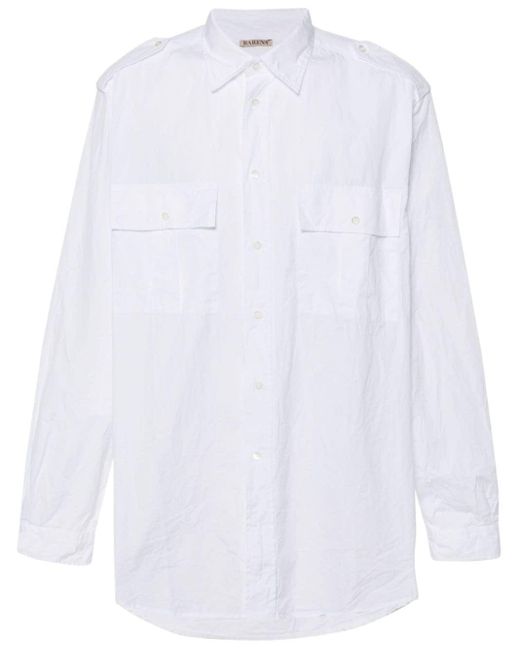 Chemise en coton à col pointu Barena pour homme en coloris White