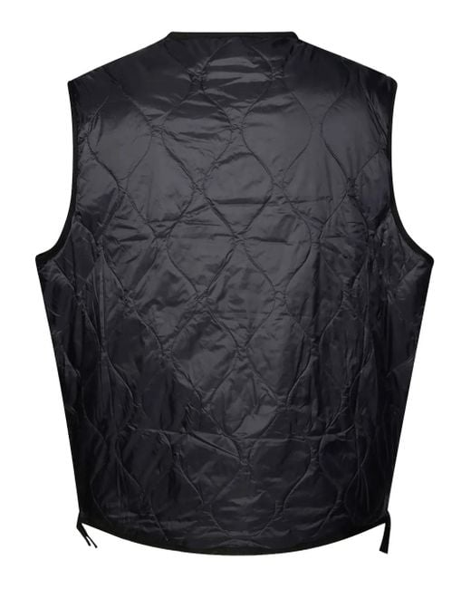 Taion Black Quilted Reversible Gilet for men
