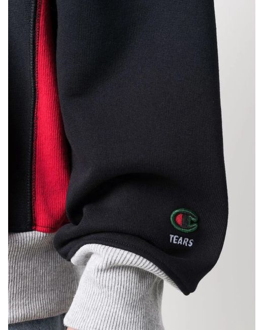 Champion Black Logo Print Hoodie for men