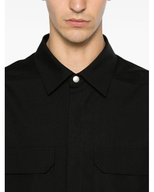 Rick Owens Black Flap-Pocket Shirt for men