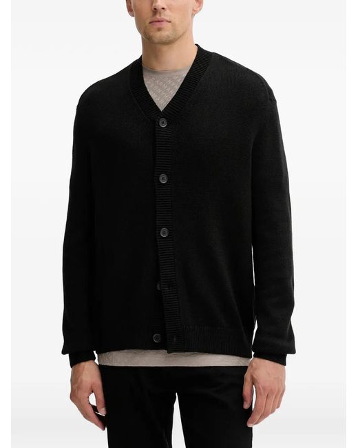 ARMANI EXCHANGE メンズ ブラック Vネック カーディガン 【公式通販】