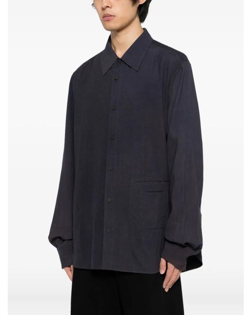 Ziggy Chen Blue Wool Shirt for men