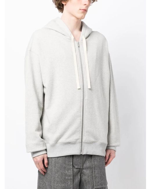Jil Sander White Logo-Patch Cotton Cardigan for men