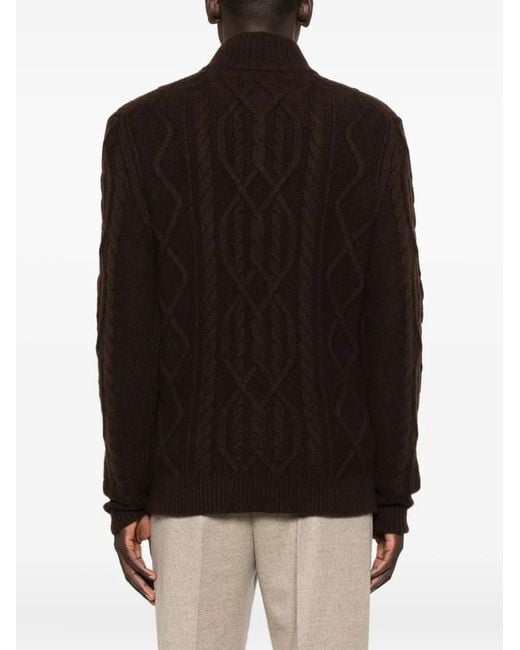 Bompard Black Cable-Knit Sweater for men